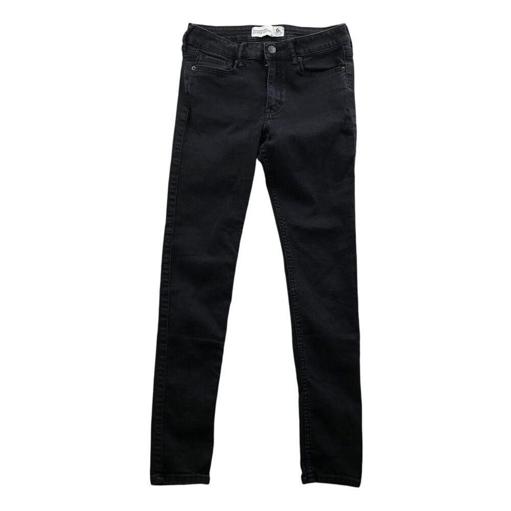 Abercrombie & Fitch Womens Jeans Size 6S Super Skinny Black Denim Casual Ankle